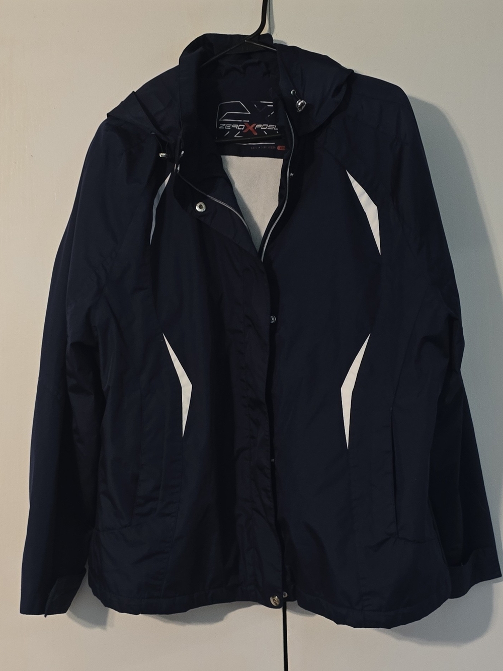 ZeroXposur Women’s Navy Windbreaker Jacket with White Accents